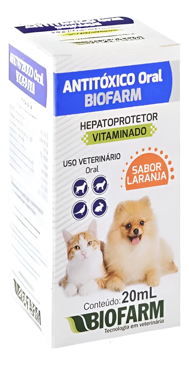 Antitóxico Oral BioFarm 20ml Para Cães e Gatos 20ml