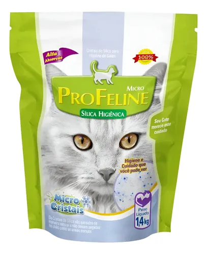 Areia Sílica Pro-Feline 1,4kg Tradicional 1,4kg