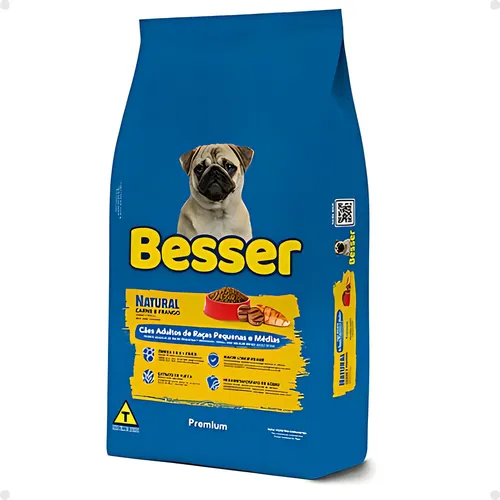 Ração Besser Natural 10kg Cães Adultos Porte Pequeno CARNE E FRANGO 10kg